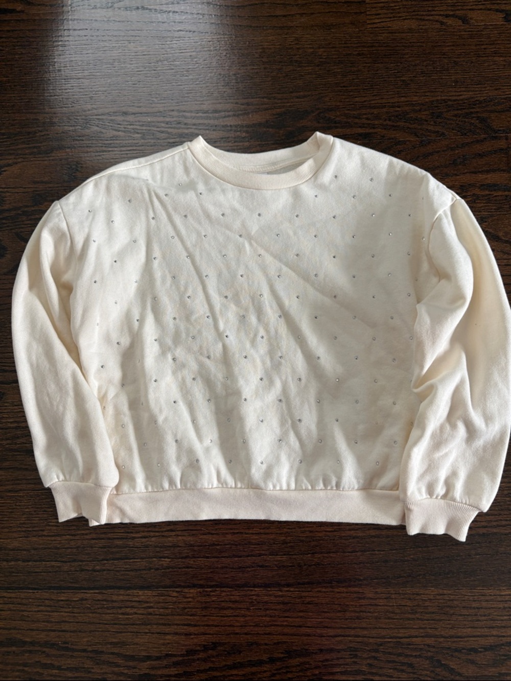 wonder nation Ivory Crewneck Sweatshirt with Rhinestone Dots